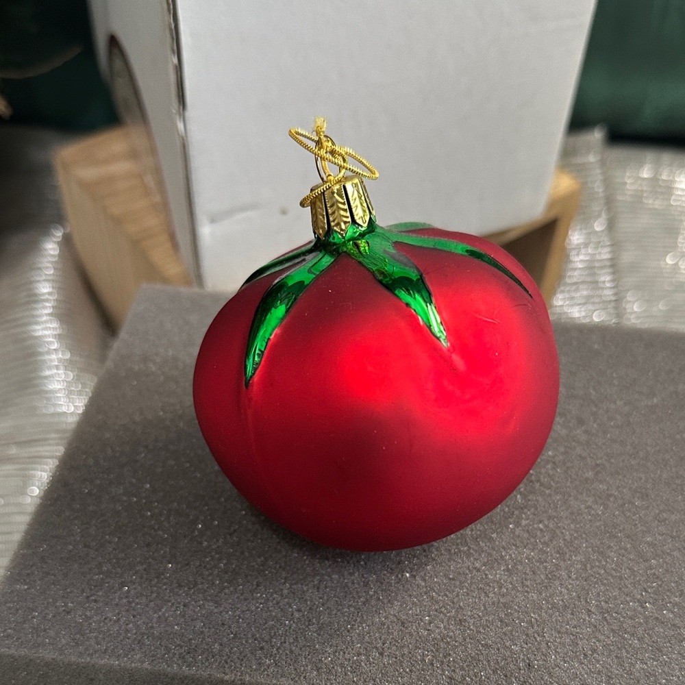 Cortopassi Family Tomato Christmas Ornament‎ Blown Glass Ornament Buon Natale
